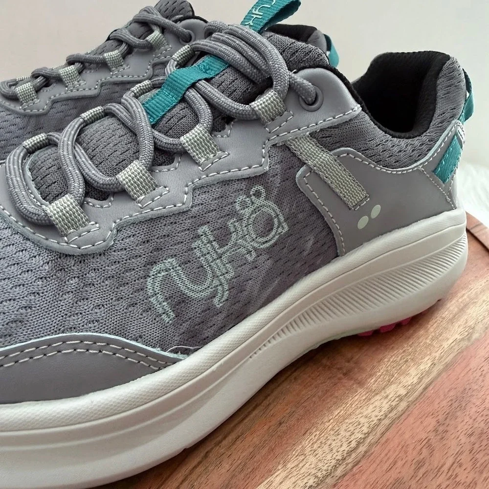 Ryka Treetop‎ Trail Tech Grey Teal Walking Shoes Womens 7.5 M J3125M1020 NEW